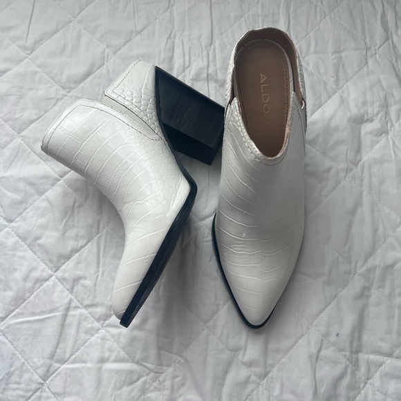 Aldo Shoes - aldo white ankle slip on boot size 8